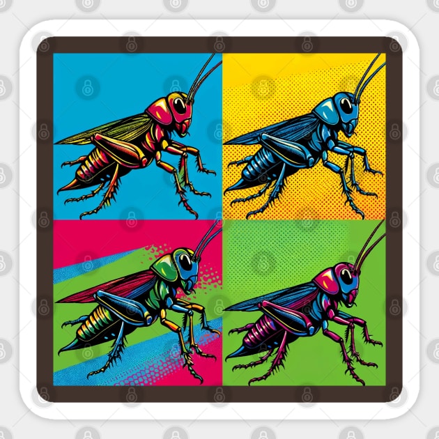 Pop Cricket Art - Cool Insect Sticker by PawPopArt